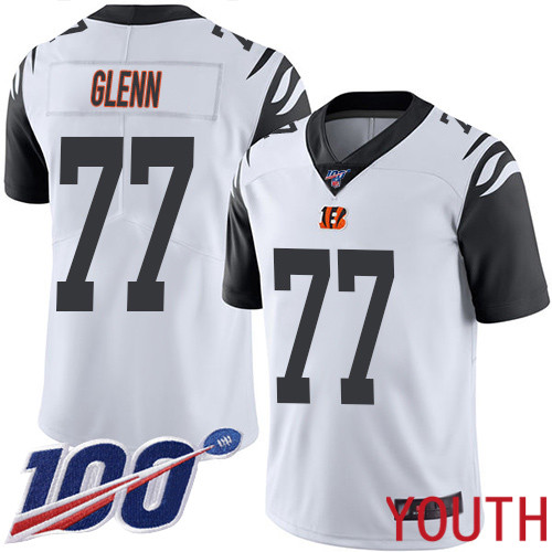 Cincinnati Bengals Limited White Youth Cordy Glenn Jersey NFL Footballl 77 100th Season Rush Vapor Untouchable